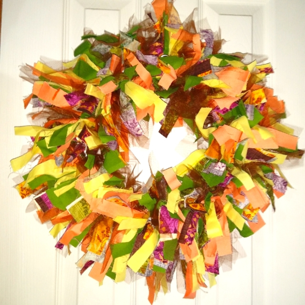 #7 Fall Christian Verses Round Fabric Wreath